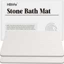 HBlife 2 Pack Versatile Stone Bath Mat, Non-Slip Quick Dry Bathroom Floor Mat, Stone Drying Mat for Kitchen Counter, Mat for Large Dog Water Bowls, White - Boho (set of 2)
