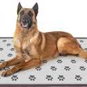 Extra Large Dog Heating Pad 47x30 in Waterproof Smart Thermostat Switch, Whelping Supplies Heated Dog Bed, Adding Wire Rope Wires Puppy Heating Pad Mat-Paw Print