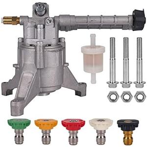 Mikatesi 7/8" Shaft Vertical Pressure Washer Pump 2600-3000 PSI @2.5 GPM OEM & Power Washer Pump Replacement with Troy Bilt SRMW22G26-EZ Craftsman AR Front Inlet/Outlet