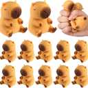 Meooeck 12 Pcs Capybara Stress Balls for Adult Mini Capybara Fun Squeeze Fidget Animal Balls Cute for Birthday Party Office Christmas Stocking Stuffer Gift ADHD Autism Anxiety (Brown)