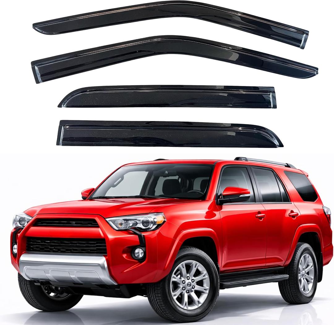 KPY Rain Guards Fit for 2010-2024 Toyota 4Runner, Out-Channel Window Visors Vent Wind Deflectors 4PC, Car Accessories for 10-24 4Runner