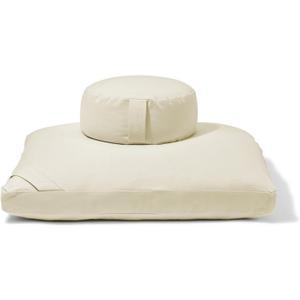 Renoo Meditation Cushion Set - Zafu Meditation Pillow and Zabuton Floor Cushion - Adjustable Organic Buckwheat and Cotton Fill - GOTS Certified Cotton Washable Covers - 30x30x10 - Multiple Colors