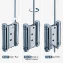 QWORK Heavy Duty Cafe Saloon Bars Door Swing Hinges, 4 Pack 3" Stainless Steel Self Closing Swing Hinges, Double Action Spring Door Hinges