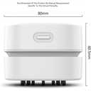 ODISTAR Desktop Vacuum Cleaner, Mini Table dust Sweeper Energy Saving,High Endurance up to 90 mins,Cordless&360 Rotatable Design for Keyboard/Home/School/Office(White AA Battery)