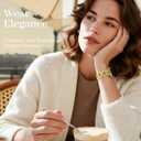 JR.DM Gold Watch Band for Women Compatible with Apple Watch 38mm 40mm 41mm 42mm 44mm 45mm 46mm 49mm Dainty Dressy Bracelet Designer Metal Chain Strap for iWatch Series 11/10/9/8/7/6/5/4/SE/3/2/1 Ultra