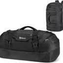 Ubon Large Duffel Bag Weekender Bags with Shoe Compartments 4-Way Sports Gym Backpack with Padded Straps Camping Traveling Duffle Bag (Black)