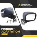 Right Passenger Side Mirror Assembly Compatible with Renegade 2015-2023 Heated & Signal Light (and Temperature Sensor) Prime Paint 7+2 Pins