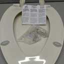 Bemis Aurora Slow Close Toilet Seat, Easy Clean Hinges and Adjustable Perfect Fit Plastic Seat, Made in USA, Elongated, Biscuit