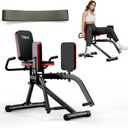 Hip Abductor Machine for Home Gym, 4-Level Thigh Exercise Equipment w/ Bonus Resistance Band | Compact Plush Padding Glute Machine, Booty Builder & Thigh Toner for Women Men