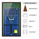 Tennis Racket Display Kit, Including Accessories and Tennis Ball Display, Wall Mounted Sport Decor with Wooden Frame-Show Your Racket and Tennis Ball in Grand Court