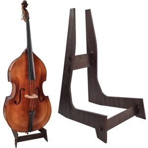 Double Bass Stand, Sturdy and Portable Upright Bass,Cello Stand made of wood with Rubber Protection Detachable for Bass Cello, Brown