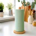 KitchLife Wooden Paper Towel Holder Countertop - Solid Freestanding Paper Towel Dispenser Stand with Anti-Skid Base (Beech Wood Classic Round)