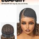 GORGIUS Shaggy Curly Wave Bob Wig Glueless Ready To Go Hd Lace Front Wigs for Women Highlight Brown Fiber Blend Human Hair 200% Density Pre Plucked Pre Cut Side Part 12 Inch