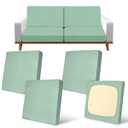 PickyNproud 8Pcs Patio Cushion Covers Stretch Outdoor Couch Cushions Slipcovers Replacement Washable Furniture Protector with Elastic Bottom Sofa Chair Seat Cover, Aqua Green
