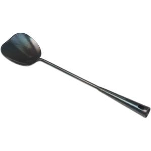 ZhenSanHuan Hand Hammered Carbon Steel Spatula Long Handle Chuan Wok Tool (40CM/15.7'')