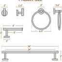 4PCS Brushed Gold Bathroom Accessories Set, 24-Inch Towel Bar Set