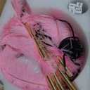 Feather Floor Lamp for Living Room, Fluffy Ostrich Feathers Lamp, Rose Gold Color Body, 3 Color Temperatures Modern Funky Arc Tall Standing Lamp for Bedroom Inclued Bright LED Bulbs (Pink)