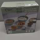 COOK WITH COLOR Mixing Bowls with Lids - 12 Piece Plastic Nesting Bowls Set includes 6 Prep Bowls and 6 Lids, Diamond Design - Microwave Safe, Mint