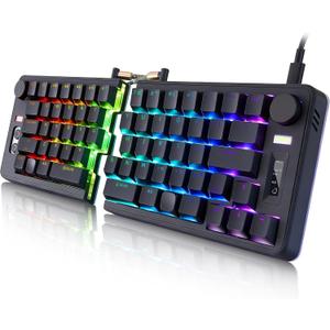 Koolertron Programmable Ergonomic Split Keyboard,One-Handed Mechanical Gaming Keypad with RGB Backlit, Portable Single-Hand Design for Windows/Mac, Ideal for Gaming & Productivity