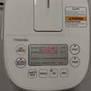 Toshiba Mini Rice Cooker, 3 Cups Uncooked Small Rice Cooker, Steamer & Warmer, With Fuzzy Logic And One-Touch Cooking, 24 Hour Delay Timer And Auto Keep Warm Feature, White