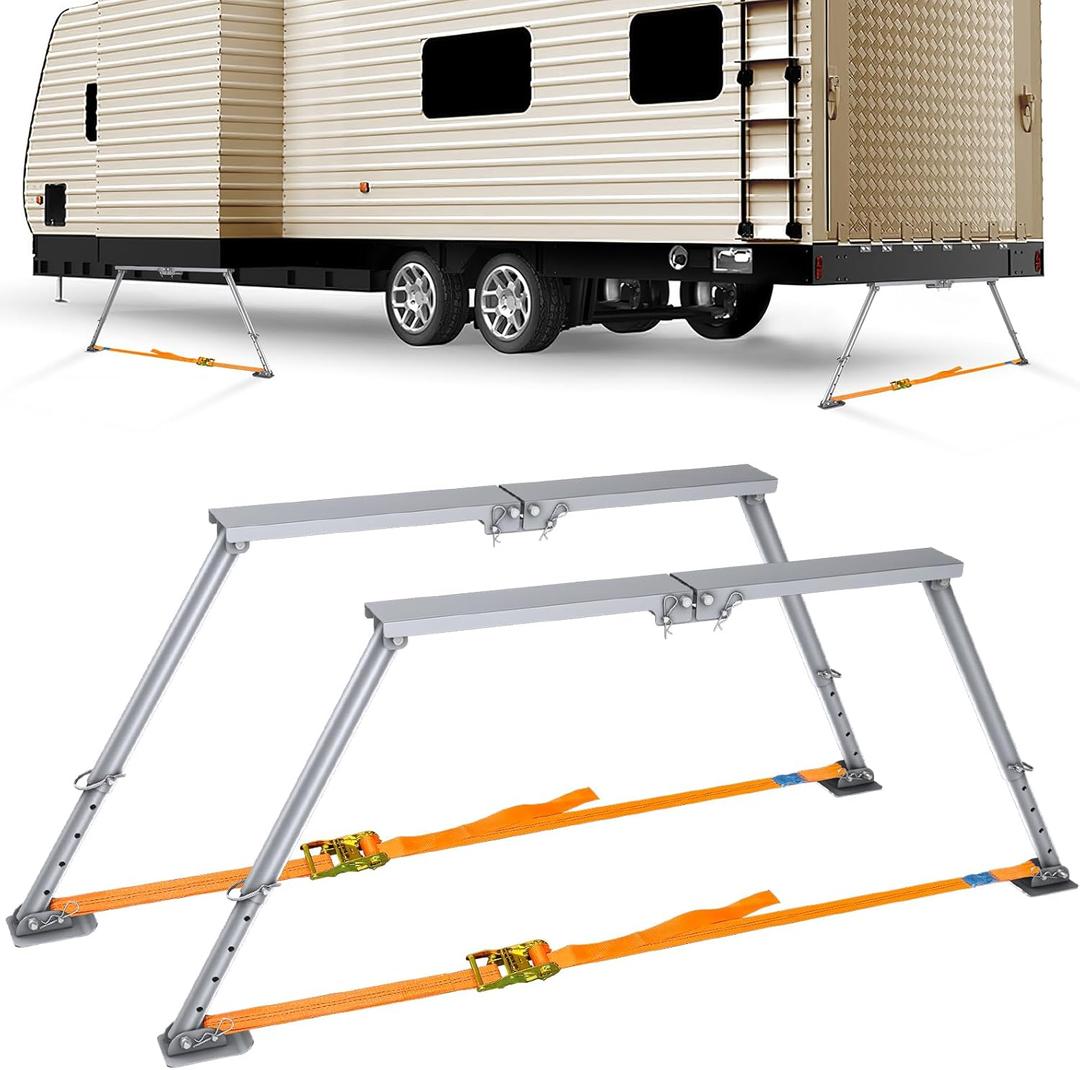 Universal RV Stabilizer, Help to Reduce Shaking Wobble Compact and Foldable Come with a Carry Bag RV 5TH Wheel Accessories Universal Fit Adjustable Height from 15.35 to 25.5 inch (1 PC ONLY)