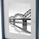 Mikasa Navy MDF Portrait Frame 16x20 with Removable Mat for 11x14 Photo - Elegant Picture Frame with Dual Display Options, Sawtooth Hangers, Beveled Mat, Sophisticated Home Dcor, 16x20 Matted 11x14