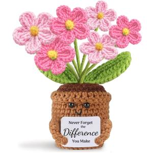 Teacher Appreciation Gifts, Crochet Flower for Women- Never Forget the Difference You Make, Positive Retirement Birthday Thank You Present, Inspirational Gifts for Nurse, Mentor, Coworker