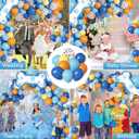 3 x Ouddy Life 128Pcs Bone Balloons Garland Arch Kit, Blue Orange Themed Birthday Party Supplies with Happy Birthday Banner Foil Paw Print Latex Confetti Balloons for Boys Girls Baby Shower
