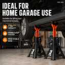 Jack Stands, 3 Ton Capacity with Rubber Cover and Large Foot Base, Double Locking Car Lifting Stand, Black Orange, 1 Pair