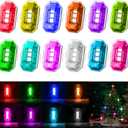 12pcs High Brightness Wireless LED Lights For Car, With Remote Control, 8Colors Multi-Mode LED Strobe Lights Waterproof Anti-Collision Emergency Warning Light, Underglow For ebike Aircraft Motorcycles