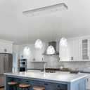4-Light Crystal Kitchen Island Pendant Light Rectangular Chandelier Silver, Rectangle 4-lights