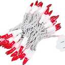 Novelty Lights 11 Feet 50 Bulb Incandescent Mini Light String, Red with 2.5-Inch Spacing on White Wire, UL Listed Commercial Grade Indoor/Outdoor Mini Lights, Connectable End-to-End