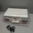 Record Player 3 Speed Bluetooth Portable Suitcase Vinyl Player with Builtin Speakers Turntable Enhanced Audio Sound PU Leather Vintage Turntable