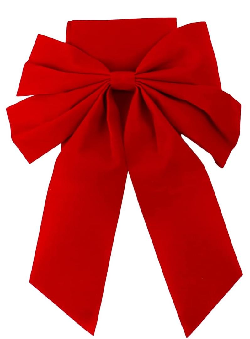 2 PCS Cabinet Door Festive Ribbons and Bows Decoration for Christmas Gift Holidays,Red