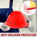 Shyyween 2 Pcs Hard Hat Accessories Red Full-Brim Rubber Edge Protector Strip for Helmets Enhance Safety, Visibility, Comfort & Multi-use Hard Hat Stickers for Work, Construction, DIY, Industrial