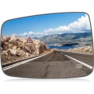 Driver/Left Side Heated Mirror Glass Fits for 2009-2017 Dodge Ram 1500, 2010-18 Ram 2500 Replacement for 68079363AA 68050299AA