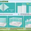 Small Turtle Starter Kit with Integrated Pump, Basking Light, Clear Acrylic 3-Layer Easy Cleaning Turtle Tank Aquarium for Small Reptiles