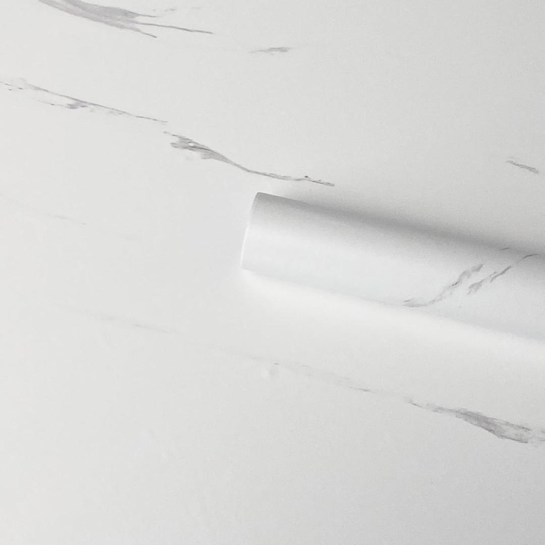 SAYOYO Marble Contact Paper Self-Adhesive Removable Wallpaper for Countertops, Cabinets, and Bathroom Waterproof Vinyl Film 17.7"x78.7", Volakas White
