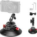 NEEWER 6"/15.2cm Camera Suction Cup Mount with Ball Head Magic Arm, Metal Suction Cup Mount on Car Windshield Dash for Camera/Action Camera/Phone Holder, with 1/4" & 3/8" Mounting Holes for ARRI