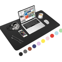 WisFox Mouse Pad, Leather Desk Pad Protector, Office Desk Mat, Non-Slip PU Leather Desk Blotter, Laptop Desk Pad, Waterproof Desk Writing Pad for Home Office Decor(Gray, 31.5" x 15.7"), Pack 40