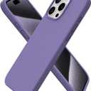 ORNARTO Compatible with iPhone 15 Pro Max Case 6.7", Slim Liquid Silicone 3 Layers Soft Gel Rubber Shockproof Protective Phone Case with Anti-Scratch Microfiber Lining-Amethyst