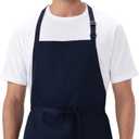 Chef Works Unisex Three Pocket Apron, Navy Blue