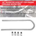 44" Flexible Heater Hose Kit - Stainless Steel Universal Heater Hoses Fits 5/8" & 3/4" Necks, 2 Hoses (4 Chrome Caps, Silver)