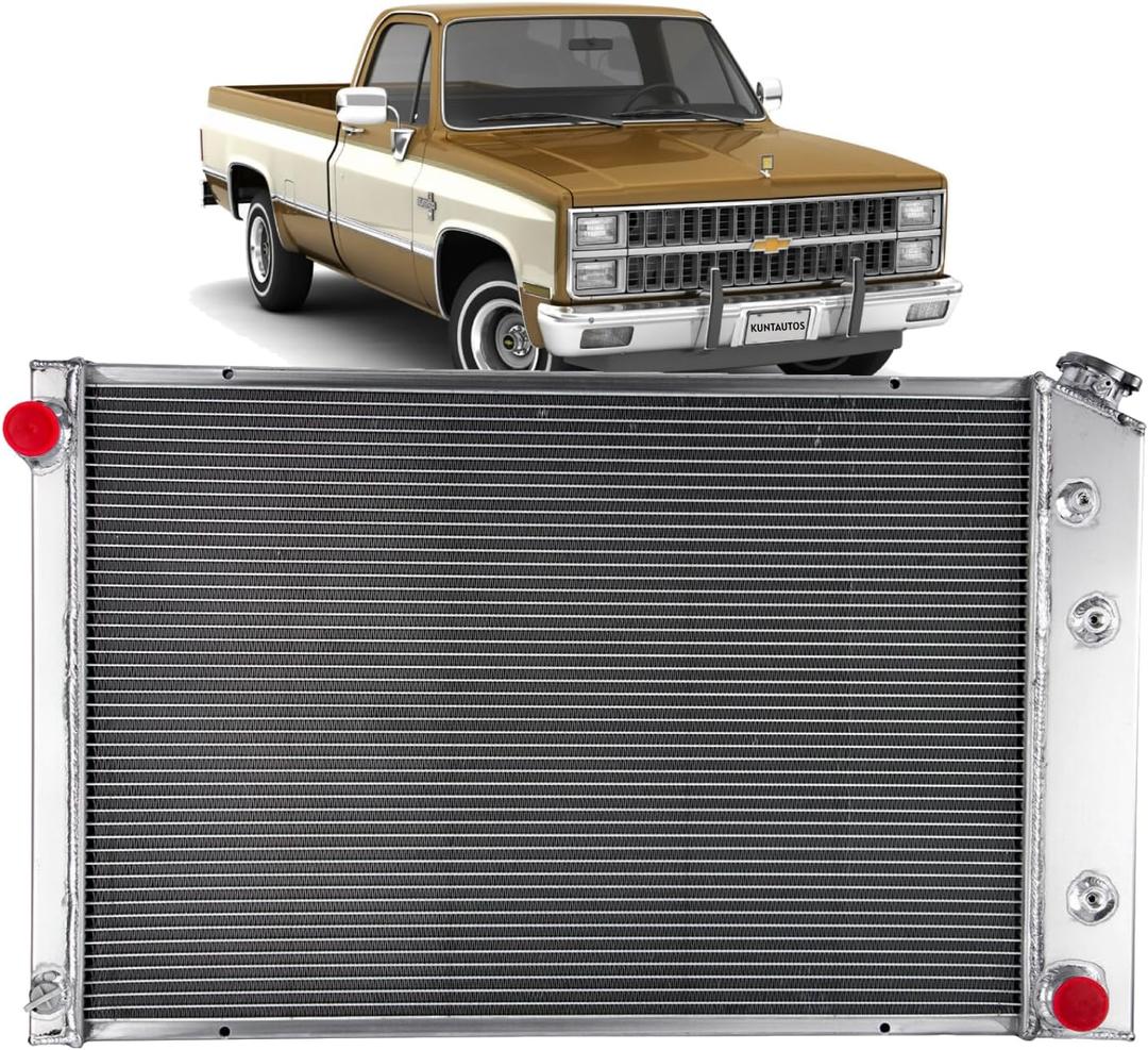 3 Row Radiator for 1973-1991 Chevy GMC C/K/R Series 10 20 30 1500 2500 3500 Pickup Trucks, Full Aluminum Radiators