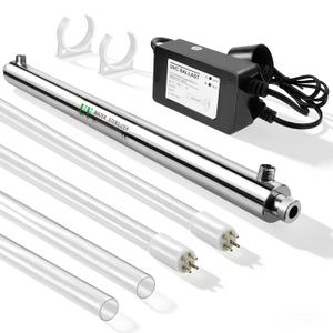 12 GPM Whole House UV Water Filter，uv Light Water Purifier with 1 Extra UV Tube， 55W Ultraviolet Purifier for RO Systems, 3s to Fill a 200ml Water Cup