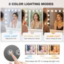 23"x19" Vanity Mirror with 3-Color Lights, 14-Bulb Dimmable, 10X