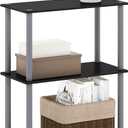 Furinno TURN-N-TUBE Storage Shelves, 3-Tier Book Shelf, Corner Shelf, Toolless Open Shelves, for Organization and Storage, Living Room, Garage, Home Office, Black, 3-Tier Round Tube