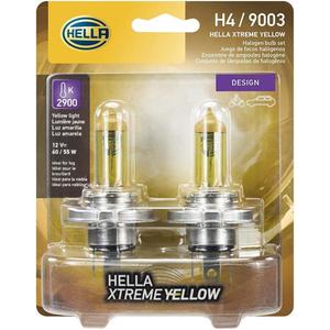 Hella H4 YL Bulb 12V 60/55W P43T T4.625 Yellow 2Blis