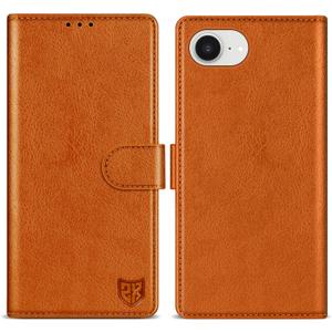 ZZXX for iPhone 16e Wallet Case with [RFID Blocking] Card Slot Kickstand Magnetic Closure Leather Flip Fold Protective Phone Case for iPhone 16e Case Wallet(Brown-6.1 inch)