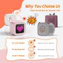 Kinglucky [New 2025 All-in-One Kids Audio Player, No Wi-Fi or Cards Needed, Built-in Stories, White Noise, Pixel Display, 2 Mics & Bluetooth, Screen for Toddlers & Girls (Gray-Orange)